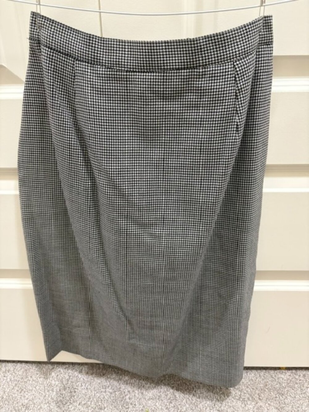 Wool Houndstooth Skirt